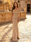 Glitter Sequin Mermaid Off Shoulder Long Evening Dresses