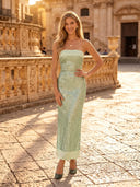 Sequin Mermaid Strapless Long Evening Dresses
