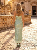 Sequin Mermaid Strapless Long Evening Dresses
