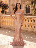 Sequin Mermaid Off Shoulder Long Evening Dresses