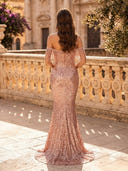 Sequin Mermaid Off Shoulder Long Evening Dresses