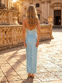 Sequin Mermaid Strapless Long Evening Dresses