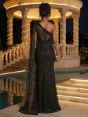 Sequin Mermaid One Shoulder Long Evening Dresses