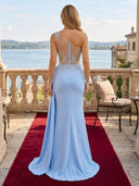 Satin Mermaid One Shoulder Long Evening Dresses