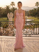 Sparkly Sequin Mermaid Sweetheart Spaghetti Straps Long Evening Dresses