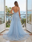 Lace Appliques Mermaid V Neck Spaghetti Straps Long Evening Dresses