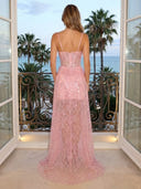 Sequin A Line V Neck Spaghetti Straps Long Evening Dresses