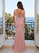 Glitter Sequin Mermaid Spaghetti Straps Long Evening Dresses with Slit