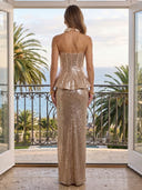 Strapless Sequin Mermaid Long Evening Dresses