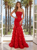 Strapless Sequin Mermaid Corset Long Evening Dresses