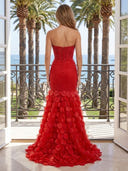 Strapless Sequin Mermaid Corset Long Evening Dresses