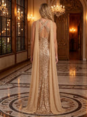 Sequin Mermaid Cross Halter Long Evening Dresses