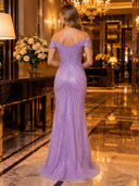Sparkly Sequin Mermaid Off Shoulder Long Evening Dresses