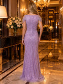 Sparkly Sequin Mermaid Cold Shoulder Long Evening Dresses