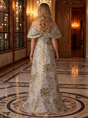 Jacquard Off Shoulder Mermaid Long Evening Dresses