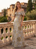 Jacquard Off Shoulder Mermaid Long Evening Dresses