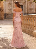 Off the Shoulder Floral Sequin Mermaid Mermaid Long Evening Dresses