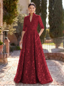 Sequin Long Evening Dresses A Line Long Sleeves Formal Dress