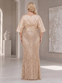 Plus Size Satin Sequin Evening Dresses Mermaid