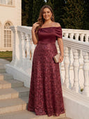 Plus Size Sequin Long Evening Dresses Off Shoulder Formal Dress A Line Party Dress