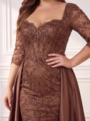 Plus Size Sequin Long Evening Dresses Sweetheart Neck Formal Dress Mermaid Satin Wedding Party
