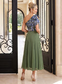 Chiffon Evening Dresses One Shoulder A Line Floor Lengh Formal Dresses with Flower/Bow/Zipper Back