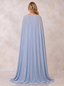 Mermaid Evening Dresses Sequin Strapless Floor Length Formal Party Dress with Cape/Back Zipper