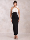 Mermaid Evening Dresses Satin Halter Ankle Length Cocktail Party Dress with Bow/Back Zipper
