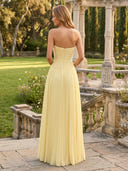 Chiffon A Line Strapless Long Sweetheart Formal Dresses with Scarf