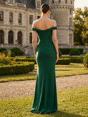 Satin Mermaid Strapless Off Shoulder Long Formal Dresses