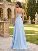 Satin Mermaid Corset Long Strapless Formal Dresses