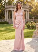 Satin Mermaid Corset Long Sweetheart Formal Dresses with Slit