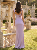 Satin Square Neck A Line Spaghetti Straps Long Formal Dresses
