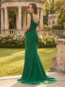 Satin Sweetheart Mermaid Long Formal Dresses with Slit