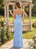 Satin Jacquard A Line Mermaid Floor Length Formal Dresses
