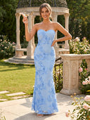 Satin Jacquard A Line Strapless Long Formal Dresses