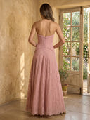 Lace Tulle A Line Strapless Mermaid Floor Length Formal Dresses