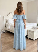 Chiffon Strapless A Line Floor Length Formal Dresses