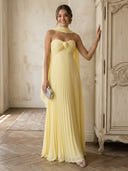 Chiffon Strapless A Line Long Formal Dresses with Scarf
