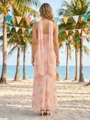 Tulle Mermaid Strapless Long Formal Dresses with Scarf