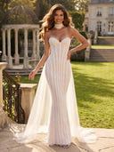 Tulle Mermaid Strapless Long Corset Formal Dresses