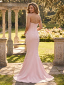 Satin Mermaid Strapless High Low Long Formal Dresses