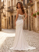 Satin Mermaid Strapless Sleeveless Long Formal Dresses with Pleated