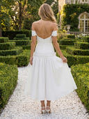 Satin Sheath Off Shoulder Long Formal Dresses with Pleated