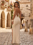 Mermaid Spaghetti Straps Long Formal Dresses with Pleated