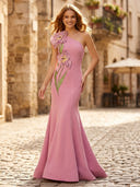 Satin One Shoulder Mermaid Long Formal Dresses