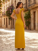 Sheath Satin Square Neck Sleeveless Long Formal Dresses