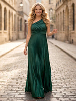 A Line One Shoulder Sleeveless Long Formal Dresses