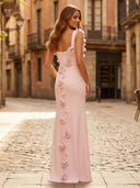Mermaid Satin Square Neck Sleeveless Long Formal Dresses