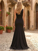 Mermaid Satin One Shoulder Sleeveless Long Formal Dresses